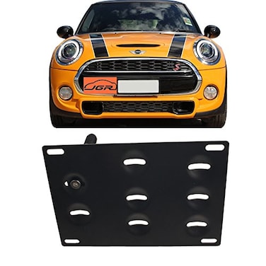 JGR No Drill Tow Eye Front Bumper Tow Hook License Plate Mount Bracket Holder Adapter Relocation Kit for MINI Cooper S Countryman Peaceman R60 R61 F55 F56 2014present