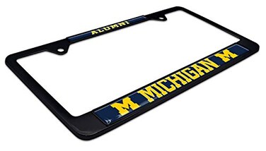 AMG Auto Black Metal License Plate Frame Second Generation Alumni Version Michigan