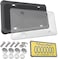 AOOTF Aootf License Plate Cover and Silicone Frame Combo Clear Bubble Novelty Plate Protector Fit Car Tag Unbreakable Black License Plate Frame Cover to Protect Plates Screws Caps