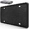 Intermerge License Plate Frame Holder Universal American Auto Silicone License Plate Cover RustProofRattleProofWeatherProof with 3 Drainage Holes Car Black License Plate Frame Black