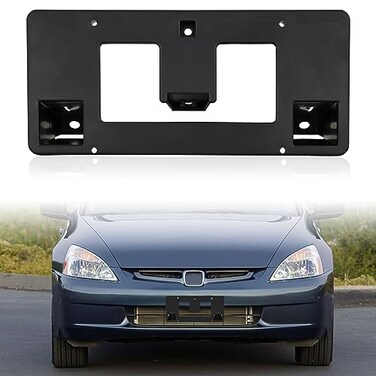 KEWISAUTO Front License Plate Frame for Honda Accord 4dr 0607 Black Front Bumper License Plate Bracket Holder Cover for Honda Accord 4dr 2006 2007 Accessories 1PCS Replace 71145SDAA10