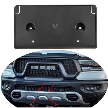 znakeauto Front Plate License Bracket Front License Plate Holder Kits Compatible with Dodge RAM 1500 Rebel and TRX 20192024 Replacement 68274219AD Partslink CH1068153 RAM Rebel and TRXONLY