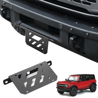 Mabett License Plate Bracket for Ford Bronco 2026 20212025 24Door Iron License Plate Frame for HeavyDuty Modular Bumper Bronco Accessories