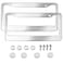 Shutuan License Plate Frame for Women 2 Pack Car License Plate Holder Metal Number Plate Frame Car Tag Frame SilverWide Border