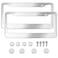 Shutuan License Plate Frame for Women 2 Pack Car License Plate Holder Metal Number Plate Frame Car Tag Frame SilverWide Border