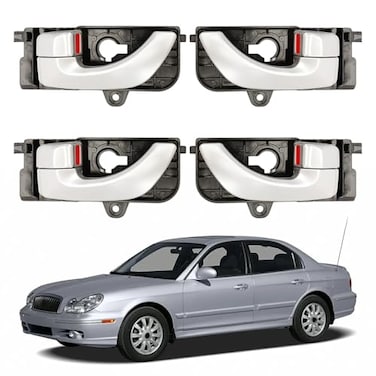 Gaogsiy Interior Inner Door Handles4pcs Fits Sonata 2005 2006 2007 2008 Front Rear Left Driver Right Passenger Replace 826103K020XZ HY1352134 HY1553108