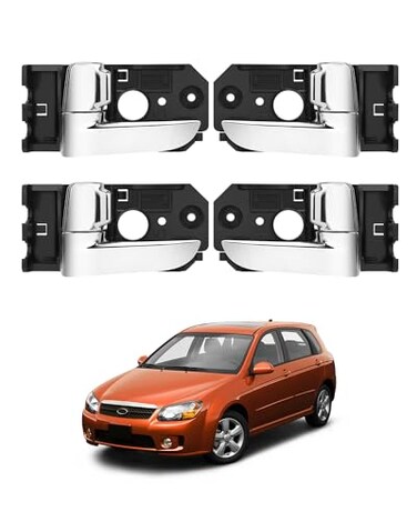 Gledewen Interior Door Handle 4PCS Compatible with 20042009 Kia Spectra 20052009 Kia Spectra5 Chrome Front Rear Left Driver Right Passenger Replace 826102F020 826202F020 826102F000