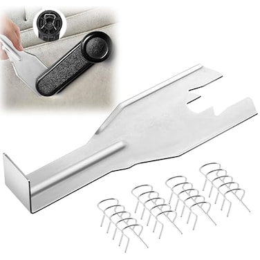 Gulfmew 1 Pcs 76951 Window Handle Removal Tool 20 Pcs 76980 Car Window Handle Crank Retainer Clip Car Inside Door Panel Removal Metal Tool Kit Universal Fit for Most Vehicles