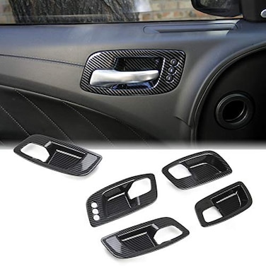 crosselec Carbon Fiber Inner Door Handle Bowl Cover Trim for Dodge Charger 20112021 Chrysler 300 20152021