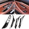 Jaronx Compatible with BMW 5 Door Handle 7PCS Kit F10F11 Carbon Fiber Pattern Driver Window Switch Panel Passenger Door Pull HandlesWindow Switch Covers for 520 523 525 528 530 53520102016