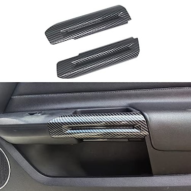 AOKIO Interior Door Handle Cover Trim Compatible with 2015 2016 2017 2018 2019 2020 2021 2022 2023 2024 Ford Mustang Accessories Carbon Style