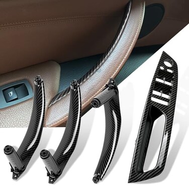 Jaronx Compatible with BMW Door Handle Replacement X5 E70X6 E714PCS Interior Driver Side and Passenger Side Door Pull Handle for BMW X5 20082013X6 20082014 NOT Real Carbon Fiber
