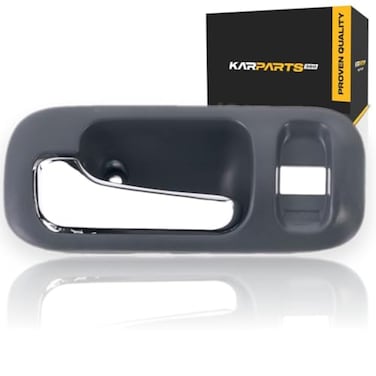 KarParts360 Door Handle for Honda CRV 19972001 Driver Side Front Interior Gray Bezel wChrome Lever with Door Lock Hole Trim LXEXSE