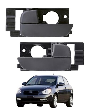 Gledewen Inside Door Handle Set Pair Compatible with 20062011 Hyundai Accent Textured Gray Interior Front or Rear Left Driver Right Passenger Side Replace 826101E000 826201E000 Inner Handle
