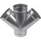 Repa Market 6 Inch WShape Ducting Splitter 45 Degree Galvanized Steel 4Way Dust Collection Fitting Branches for Exhaust Fan Ducting Adapter Duct Hose Connector