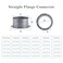 JSIXASO 8 Inch Duct Connector Flange Metal Straight Flange Connector for Ducting Tumble Dryer Bathroom Kitchen Extractor Fan and Inline Fan