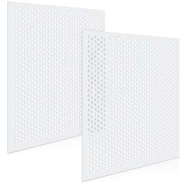 DoubleFill 2 Pack 2 x 2 Plastic Perforated Tiles with 38 Holes 24 x 24 White Drop Ceiling Tiles Plastic Ceiling Grid Covers