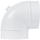 ECOPRO VENT 4Inch White Plastic 90Degree Elbow Duct Fitting for Round HVAC Pipes Pushfit Airflow Connector Ideal for Efficient Ventilation Systems in Residential Commercial Applications
