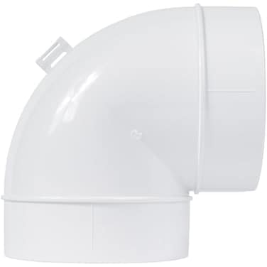 ECOPRO VENT 4Inch White Plastic 90Degree Elbow Duct Fitting for Round HVAC Pipes Pushfit Airflow Connector Ideal for Efficient Ventilation Systems in Residential Commercial Applications