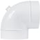 ECOPRO VENT 4Inch White Plastic 90Degree Elbow Duct Fitting for Round HVAC Pipes Pushfit Airflow Connector Ideal for Efficient Ventilation Systems in Residential Commercial Applications