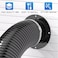 Hon&Guan HonGuan 5 Inch Duct Connector Plastic 5 Inch Dust Collection Fittings Duct Flange For Heating Cooling Ventilation System Black