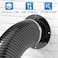 Hon&Guan HonGuan 5 Inch Duct Connector Plastic 5 Inch Dust Collection Fittings Duct Flange For Heating Cooling Ventilation System Black