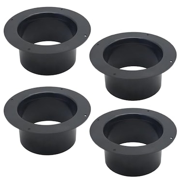 ZUDKSUY 4PCS Duct Fitting Flange 4inch Duct Connector Plastic Duct Ventilation System Air Conditioning Exhaust Hose Flange Wall Mount for Heating Cooling Ventilation and HVAC Systems