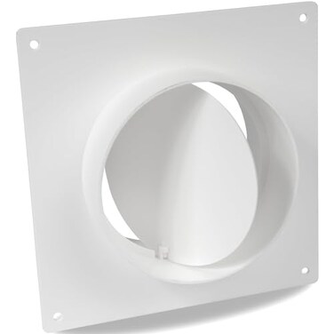 Repa Market 4 Inch Duct Connector Flange with Backdraft Damper ABS Plastic Round Male Fit Vent Pipe Adapter Wall Plate HVAC Exhaust Intake Coupling for Ventilation and Cooling Systems