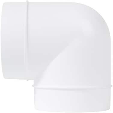 Vent Systems 90 Degree 4 Inch Elbow Duct Pipe Connector Round Flexible Rigid PVC Pipe Tube Ventilation System Adapter Plastic HVAC Duct Fittings Dryer Duct Connection Ducting Joint
