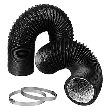 Allvent Dryer Vent Hose 3 Inch Air Duct 984 Feet Flexible Adjustable PVC HeavyDuty FourLayer Air Duct Hose with 2 Screw Clamps for HVAC Ventilation Black