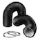 Allvent Dryer Vent Hose 3 Inch Air Duct 984 Feet Flexible Adjustable PVC HeavyDuty FourLayer Air Duct Hose with 2 Screw Clamps for HVAC Ventilation Black
