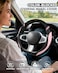 Cxtiy DShaped Flat Bottom Steering Wheel Cover for Women Girl Stylish Car Accessory NonSlip Car Interior Accessories Pink