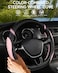 Cxtiy DShaped Flat Bottom Steering Wheel Cover for Women Girl Stylish Car Accessory NonSlip Car Interior Accessories Pink