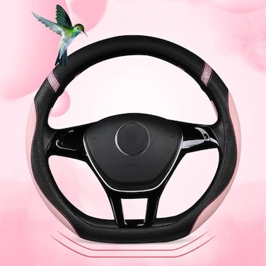 Cxtiy DShaped Flat Bottom Steering Wheel Cover for Women Girl Stylish Car Accessory NonSlip Car Interior Accessories Pink