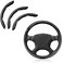 Pincuttee Carbon Fiber Steering Wheel Cover 3PC Universal Non Slip Steering Wheel Protector Matte Black