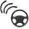 Pincuttee Carbon Fiber Steering Wheel Cover 3PC Universal Non Slip Steering Wheel Protector Matte Black