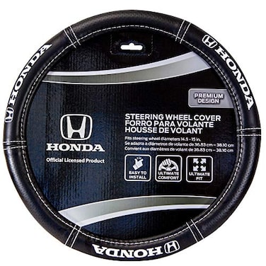 Plasticolor 006705R01 Replacement for Car Truck or SUV Steering Wheel Cover with Honda Logo Embrodired Logo High Contrast Stitching