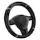 Road Comforts Leather Steering Wheel Cover Made with PVC Leather AntiSlip Universal Fit 14 12 inches to 15 inches Black