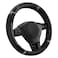 Road Comforts Leather Steering Wheel Cover Made with PVC Leather AntiSlip Universal Fit 14 12 inches to 15 inches Black