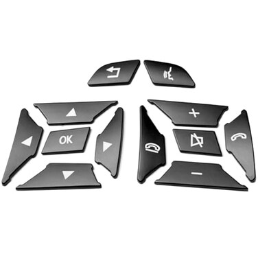Angelguoguo Car Steering Wheel Button Switch Trim Cover Sticker Fit for Mercedes Benz A B C E Ml Gl Cla Gla Glk Sl SLK Class W176 W246 W212 W204Black