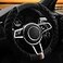 Cxtiy Universal Car Steering Wheel Cover Fluffy Winter Plush Steering Wheel Cover ABlack