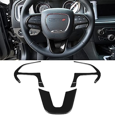E-cowlboy Steering Wheel Cover Trim Interior Accessories Decoration Kit for 20152024 Dodge Challenger Charger for 20142024 Dodge Durango Jeep Grand Cherokee SRT8 Pink 3PCS