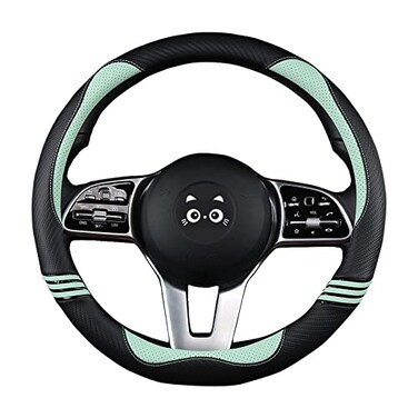 iwantit Iwantit Steering Wheel Cover with Carbon Fiber and AntiSlip Rubber RingUniversal Fit 14515 inches for CarsSUV Fruit Green