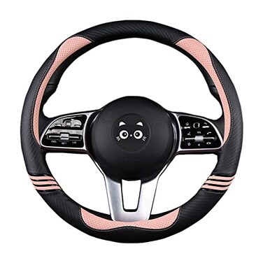 iwantit Iwantit Steering Wheel Covers with Carbon Fiber Universal Fit 14515 inches for CarsSUV Romantic Pink