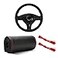 Yourkar Leather Steering Wheel Cover 1515 Breathable Steering Wheel Cover DIY Kit with Needle Thread NonSlip Leather Stitch on Wrap Steering Wheel Protector Car Accessories Black Red
