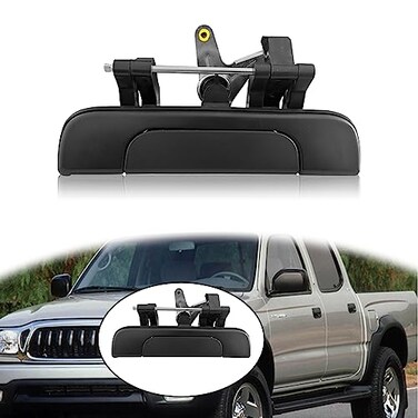 CmeRto Black Tail gate Outside Liftgate Lock Latch Tailgate Door Handle Textured Handle Compatible With 1995 1996 1997 1998 1999 2000 2001 2002 2003 2004 Toyota Tacoma Pickup Replace OE 6909035010 TO1