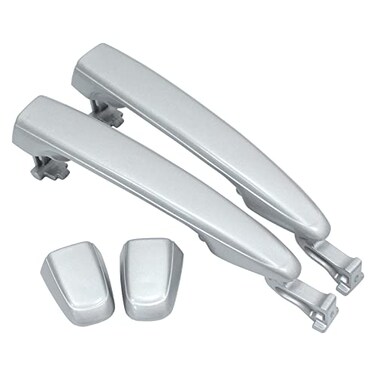MOTOKU Set of 2 Rear Left Driver and Right Passenger Side Silver Shadow Pearl Exterior Sliding Door Handle Without Keyhole for Toyota Sienna 20042010