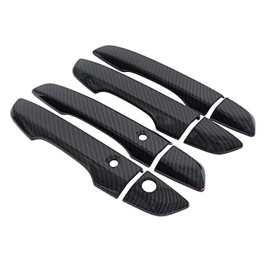 NewYall Carbon Fiber Exterior Door Handle Covers for Honda Civic 20162021 Outer Front Rear Left Driver and Right Passenger Side with Smart Keyhole