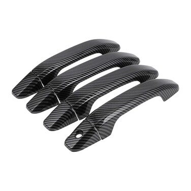 REPAIROCK 4pcs Exterior Door Handle Cover Car Door Handle Protector for GMC Yukon 20152023 Chevrolet Silverado Suburban 20152023 GMC Sierra 1500 20142024 ABS Carbon Fiber Pattern Black