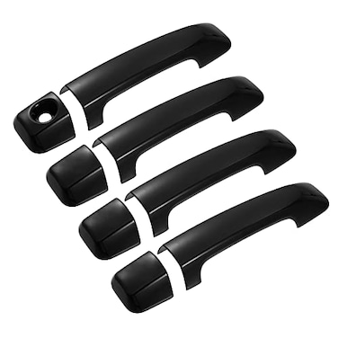 X AUTOHAUX 4pcs ABS Exterior Side Door Handle Cover Trim for Toyota Tundra 20072020 Black Outer Door Handle Cover Decoration